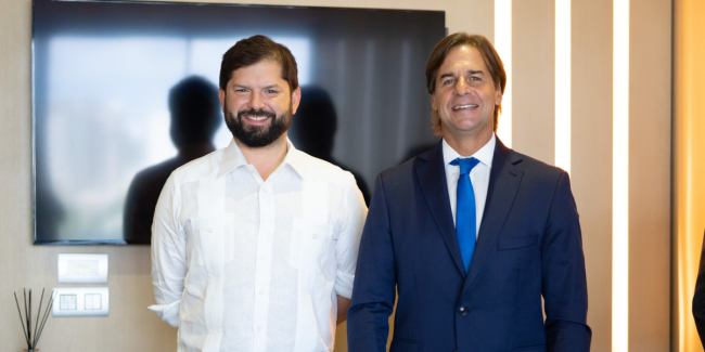 Gabriel Boric y Luis Lacalle.